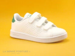Adidas ADVANTAGE C EF0223 Blanc Vert - Basket Velcro Enfant