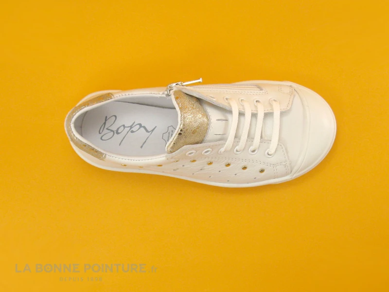 Bopy SAVA Blanc - Or Metal - Basket Mode Fille 6 Bopy SAVA Blanc - Or Metal - Basket Mode Fille – Image 6