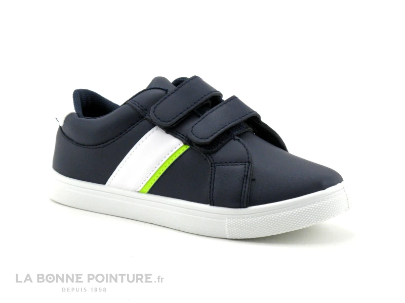 Happy Bee B147150 Bleu Marine - Blanc - Basket 2 Velcros Enfant 1 Happy Bee B147150 Bleu Marine - Blanc - Basket 2 Velcros Enfant
