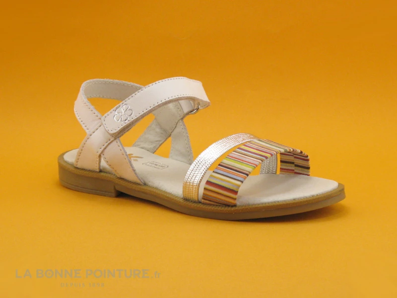 MKids METUS Blanc Argent Multicolore - Nu-pieds Fille 1 MKids METUS Blanc Argent Multicolore - Nu-pieds Fille