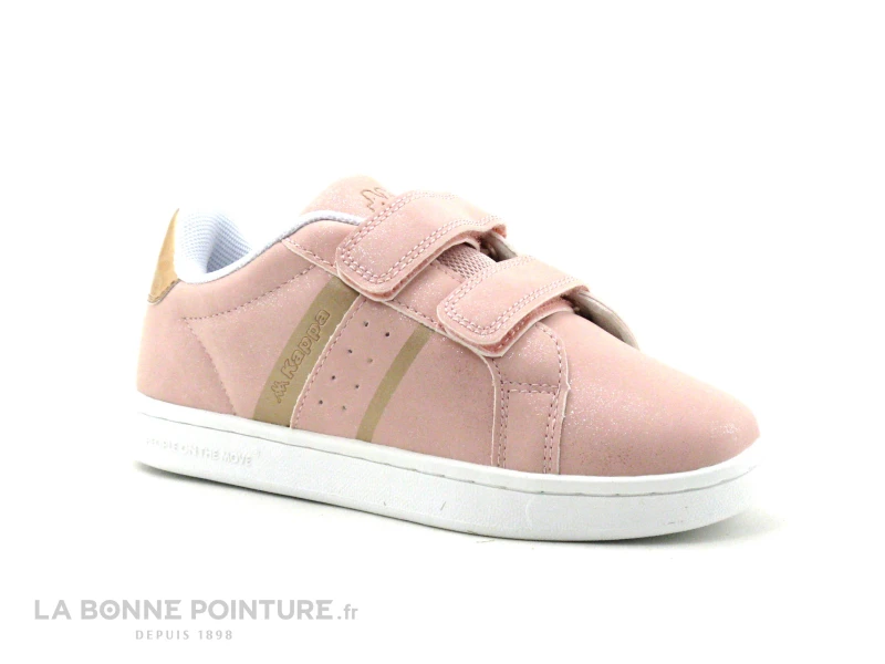 Kappa LOGO ALPHA - Pink Metallic 311CFW - Basket Fille Rose - Velcros 1 Kappa LOGO ALPHA - Pink Metallic 311CFW - Basket Fille Rose - Velcros