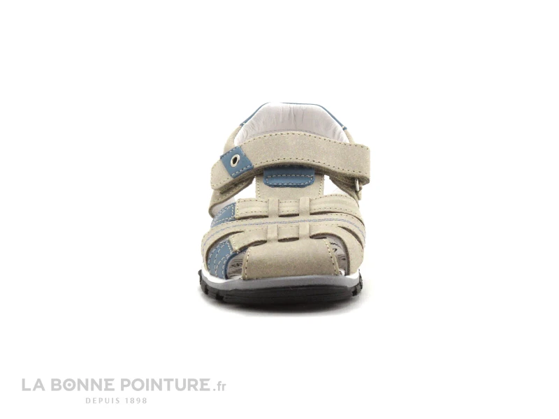 Bopy EPAUL Beige - Bleu Ciel - Sandale GARCON Avec Velcro 2 Bopy EPAUL Beige - Bleu Ciel - Sandale GARCON Avec Velcro – Image 2
