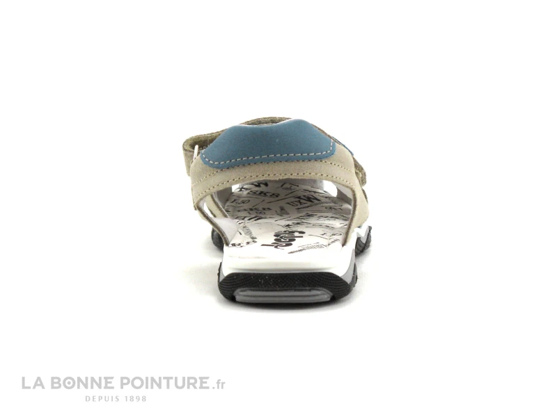 Bopy EPAUL Beige - Bleu Ciel - Sandale GARCON Avec Velcro 4 Bopy EPAUL Beige - Bleu Ciel - Sandale GARCON Avec Velcro – Image 4