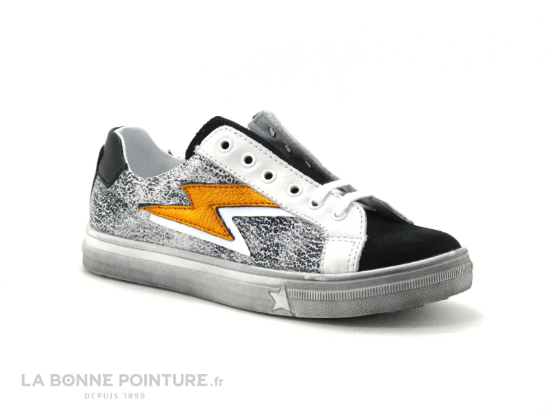 Bopy SECLAIR Noir Blanc Argent - Basket Basse Fille 1 Bopy SECLAIR Noir Blanc Argent - Basket Basse Fille
