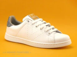 Victoria 125241 Blanc - Carreaux Gris - Basket Femme