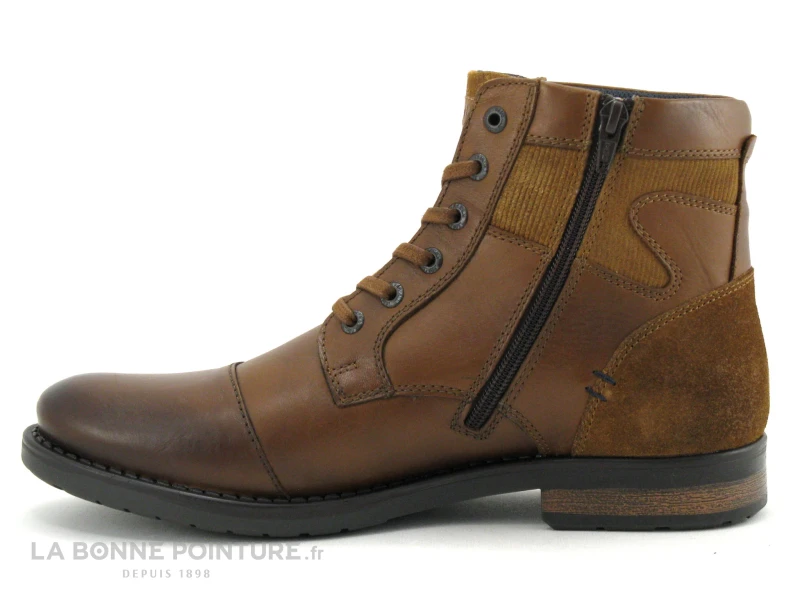 Redskins NITRO Cognac - Boots Homme Marron Avec Zip Et Lacet 3 Redskins NITRO Cognac - Boots Homme Marron Avec Zip Et Lacet – Image 3