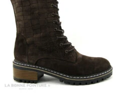 Elue Par Nous KOFOUR Marron Velours Croco - Botte Lacet Femme -Chaussures De Mode cd24607c73b9e66c561f35ea11d5d5ef img 3640.jpg 164353