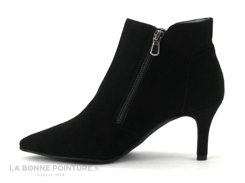 Geo Reino YNOURE Velours Noir - Bottine Pointue Talon Aiguille 3 Geo Reino YNOURE Velours Noir - Bottine Pointue Talon Aiguille – Image 3