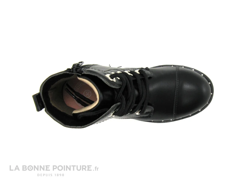 Wipop WOLFFY Noir - Boots Fille Noires - Oeillets Fleurs Argent 3 Wipop WOLFFY Noir - Boots Fille Noires - Oeillets Fleurs Argent – Image 3