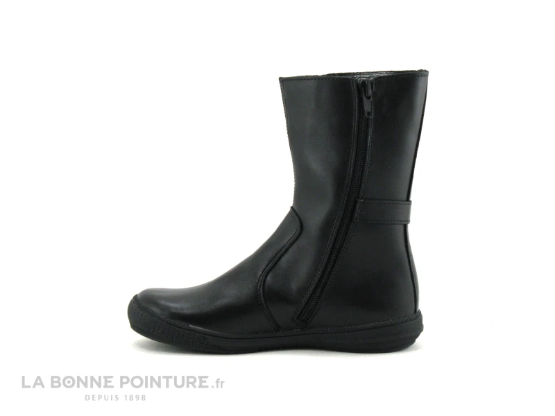 Bopy Surielle Noir - Bottines Fille Velours Et Cuir Et Zip 3 Bopy Surielle Noir - Bottines Fille Velours Et Cuir Et Zip – Image 3
