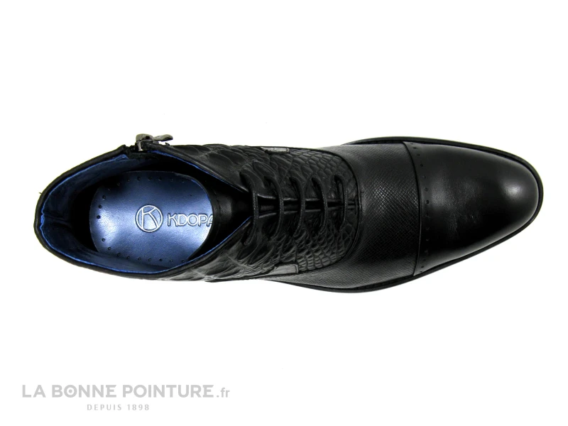 Kdopa LETO Noir - Croco Et Lezard - Bottine Habillee Homme 6 Kdopa LETO Noir - Croco Et Lezard - Bottine Habillee Homme – Image 6