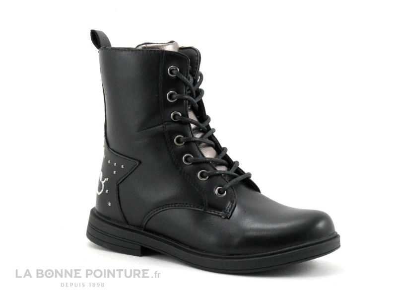 3 Pommes ATTAQUE Noir - Bottine Lacet Fille Avec Zip 1 3 Pommes ATTAQUE Noir - Bottine Lacet Fille Avec Zip