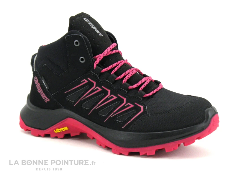 Grisport 14727R5G Noir - Rose - Basket Montante Randonnee Femme 1 Grisport 14727R5G Noir - Rose - Basket Montante Randonnee Femme