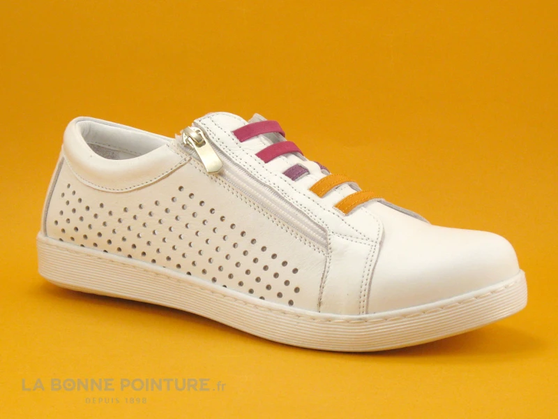 Andrea Conti 0065900 181 - Basket Blanche - Elastiques Multicolores 1 Andrea Conti 0065900 181 - Basket Blanche - Elastiques Multicolores