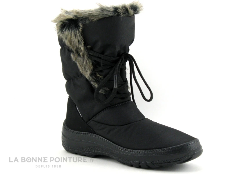 Antarctica 687 Noir - Fourrure Beige - Lacet - Botte Neige Femme 5 Antarctica 687 Noir - Fourrure Beige - Lacet - Botte Neige Femme – Image 5