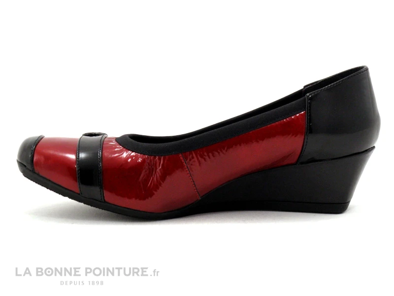 INEA FANA - Escarpin Rouge Verni - Noir - Talon Compense 3 INEA FANA - Escarpin Rouge Verni - Noir - Talon Compense – Image 3