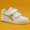 Diadora GAME P PS Girl - White Gold - Basket Fille 2 Scratches - Blanc Or