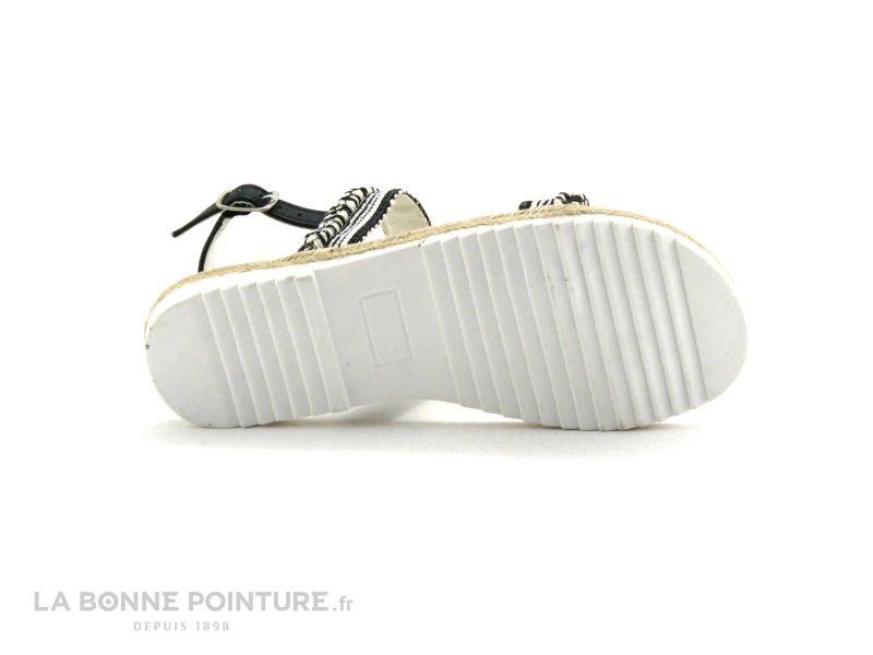 Wipop YBER Noir Blanc Argent - Sandale Fille 4 Wipop YBER Noir Blanc Argent - Sandale Fille – Image 4