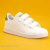 Adidas EF0223 Advantage C Blanc Vert Gris - Basket Enfant Velcro