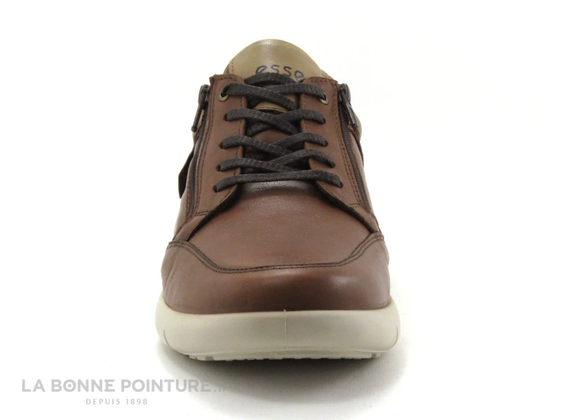 Esse 28715 01 TABA - Chaussure Confort Homme - Marron - Zip Et Lacet 2 Esse 28715 01 TABA - Chaussure Confort Homme - Marron - Zip Et Lacet – Image 2