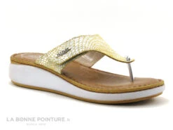 Chaussures De Mode 12 Fly Flot FIBBY - Jaune Blanc Argent - Tong Reglable Femme