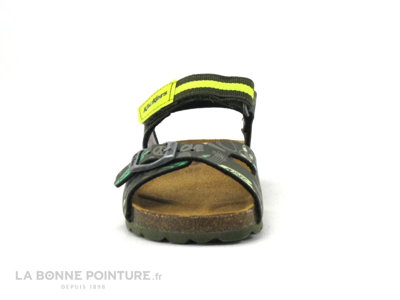 Kickers SOSTREET Kaki Jaune Imprime - Sandale Reglable GARCON 2 Kickers SOSTREET Kaki Jaune Imprime - Sandale Reglable GARCON – Image 2