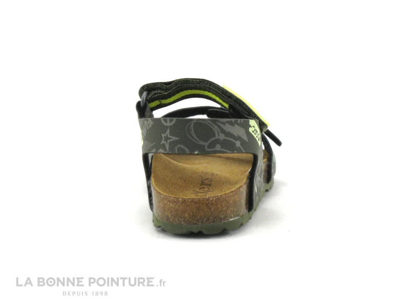 Kickers SOSTREET Kaki Jaune Imprime - Sandale Reglable GARCON 4 Kickers SOSTREET Kaki Jaune Imprime - Sandale Reglable GARCON – Image 4