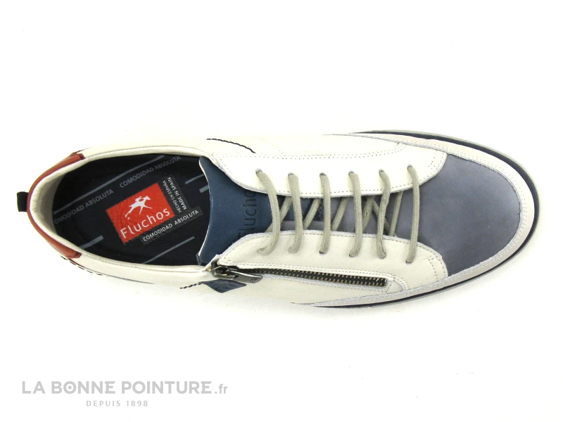 Fluchos Quebec 9376 SURF HIELO - Basket Homme Cuir Blanc Bleu 6 Fluchos Quebec 9376 SURF HIELO - Basket Homme Cuir Blanc Bleu – Image 6