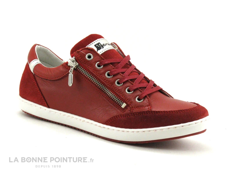 Morans SEVENE Rouge - Basket Basse Femme En Cuir Rouge 5 Morans SEVENE Rouge - Basket Basse Femme En Cuir Rouge – Image 5