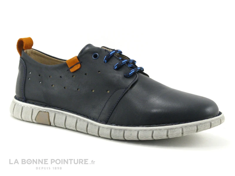 Brans 13366 Bleu Marine - Orange - Chaussure Derbi Homme 1 Brans 13366 Bleu Marine - Orange - Chaussure Derbi Homme