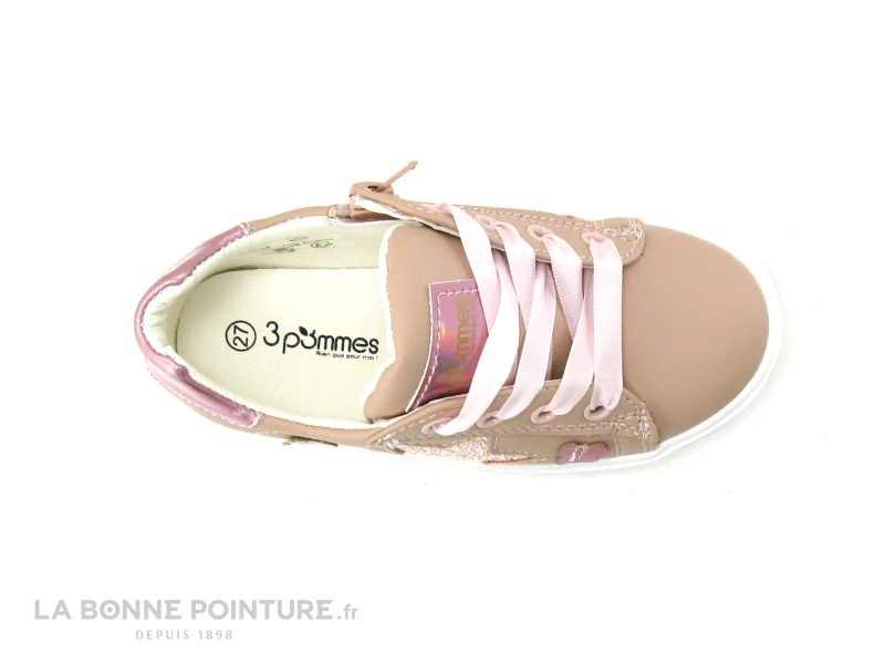 3 Pommes - Volota Vieux Rose - Lacet Ruban Et Zip - Sneakers Fille 4 3 Pommes - Volota Vieux Rose - Lacet Ruban Et Zip - Sneakers Fille – Image 4