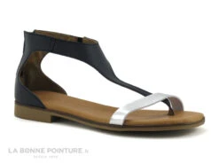 Jordana 3594 - Bleu Marine Et Argent - Sandale Femme Avec Zip -Chaussures De Mode cd24607c73b9e66c561f35ea11d5d5ef img 9959.jpg 171483